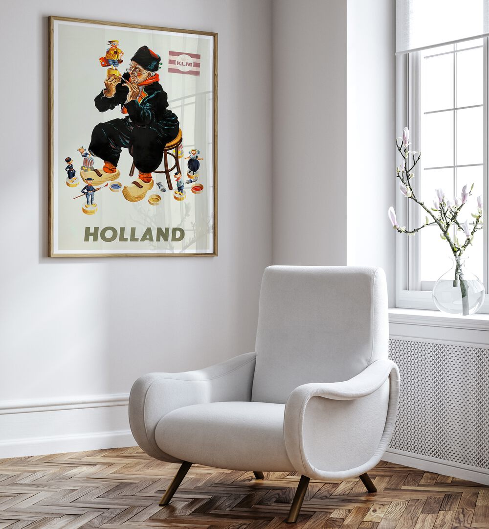 HOLLAND II Vintage Travel Posters add charm to any room with vibrant scenes of Dutch culture and landscapes.