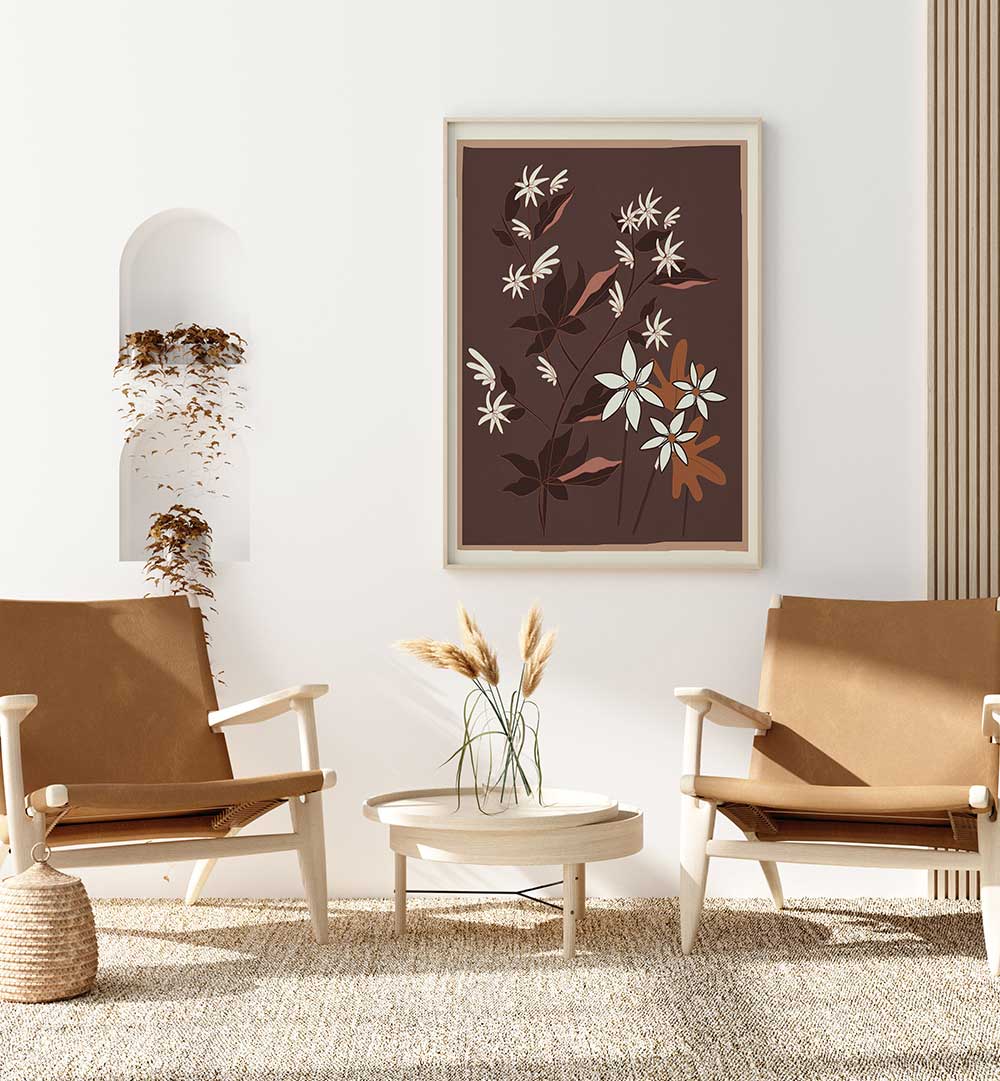 BLOSSOMS IN COCOA , FLORAL FLOWER PAINTINGS