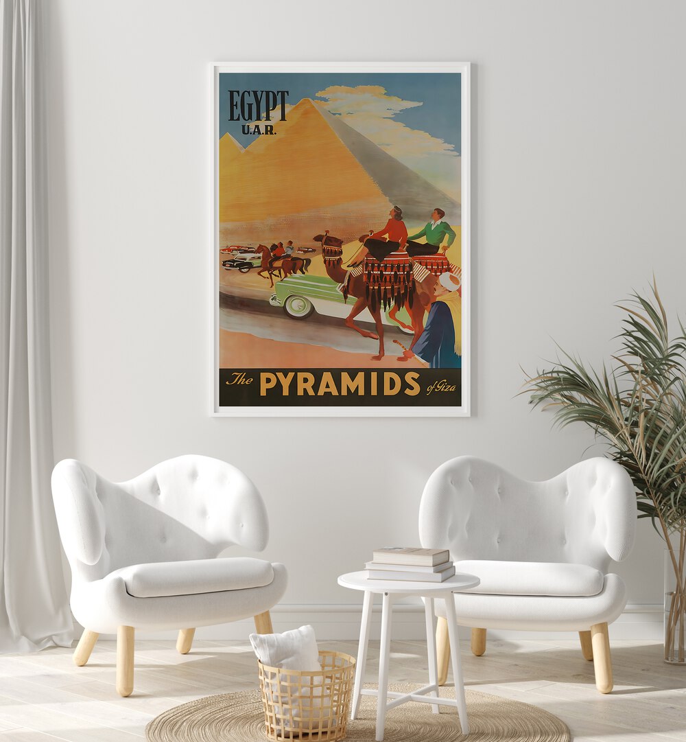 Stunning EGYPT I, VINTAGE TRAVEL POSTERS showcasing the Pyramids, perfect for travel enthusiasts and art lovers.