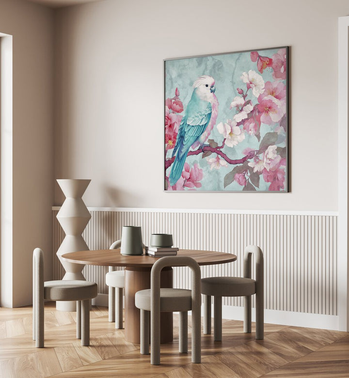 Delight in the SAKURA SPRING BIRD, ANIMAL PAINTINGS artwork by Andrea Haase, capturing spring's vibrant beauty.
