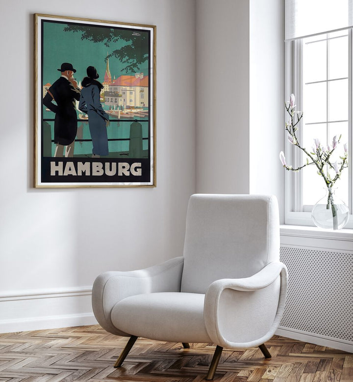 Decorate your home with HAMBURG I, VINTAGE TRAVEL POSTERS, showcasing the charm of Hamburg's vibrant scenery.