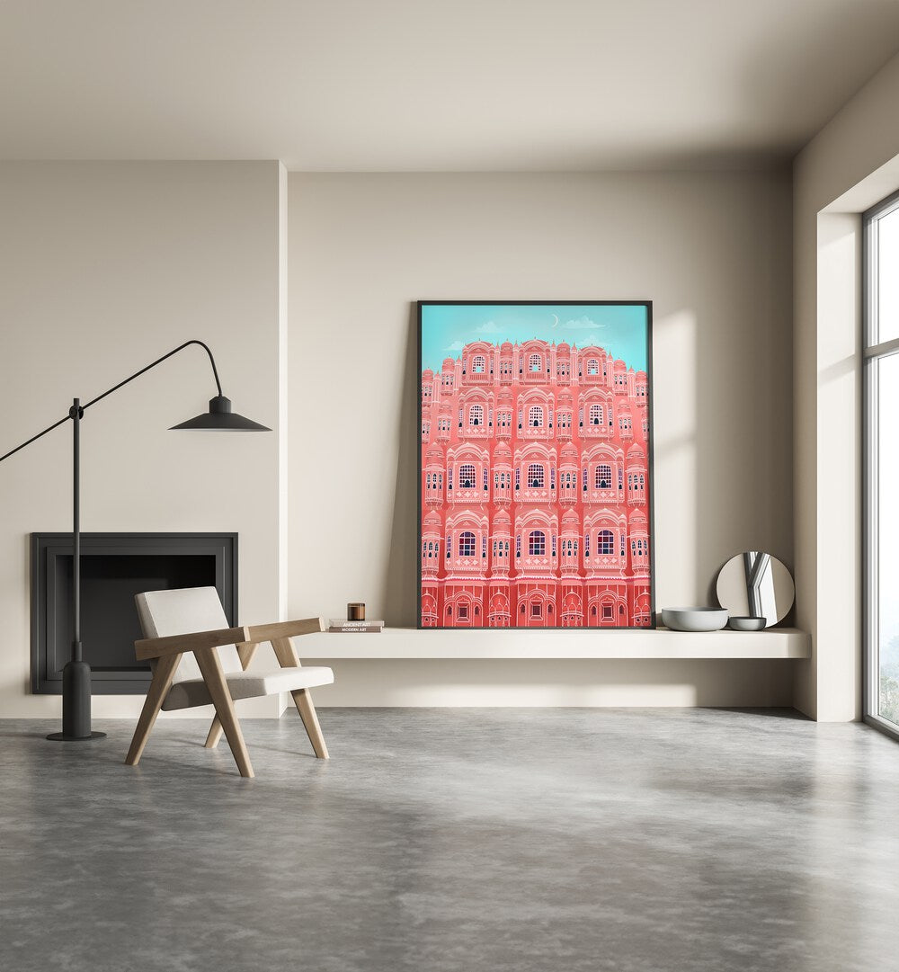 Transform your home with JAIPUR II, TRAVEL POSTERS by Petra Lidze, showcasing vibrant architecture and enchanting design.