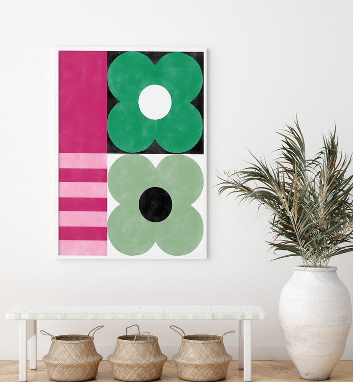 Vibrant MIRRORING FLOWERS, FLORAL FLOWER PAINTINGS by Elena Ristova, perfect for enhancing your home décor.