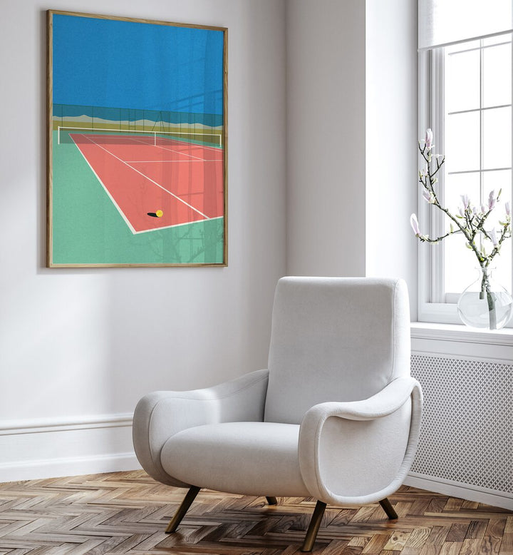 TENNIS COURT IN THE DESERT, SPORTS POSTERS showcase vibrant tennis action against stunning desert landscapes.
