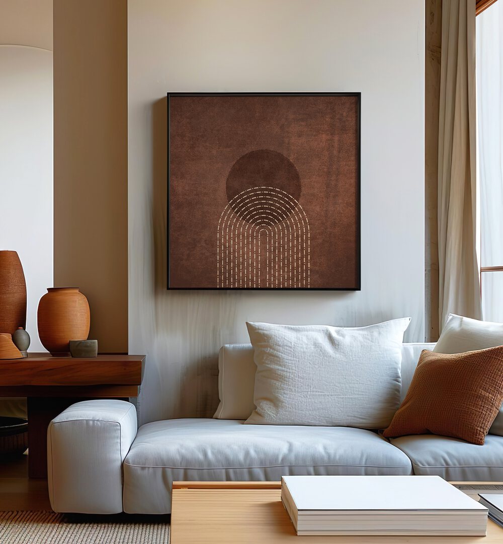 Rainbow Gate Dots, Boho Art Paintings by Emel Tunaboylu, enhances your space with stunning, gallery-like charm.