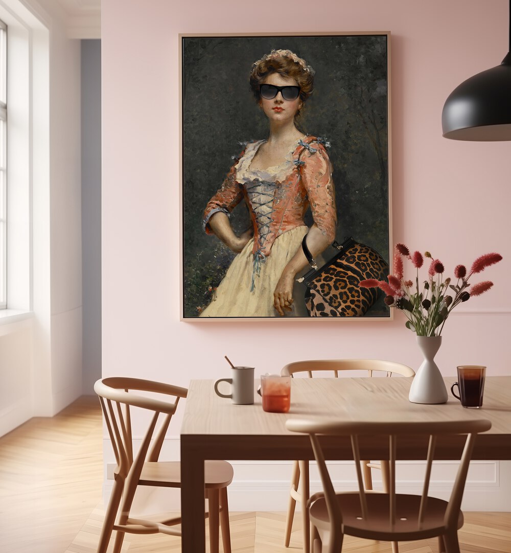 Stylish Vintage Chic Girl altered art prints by Dikhotomy blend nostalgia with modern flair, perfect for wall decor.