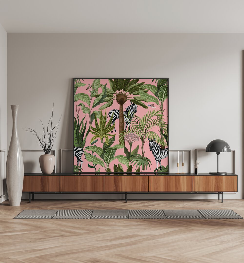Vibrant ROAMING WITH ZEBRAS, ANIMAL PAINTINGS add a wild touch to modern decor, showcasing nature's beauty.