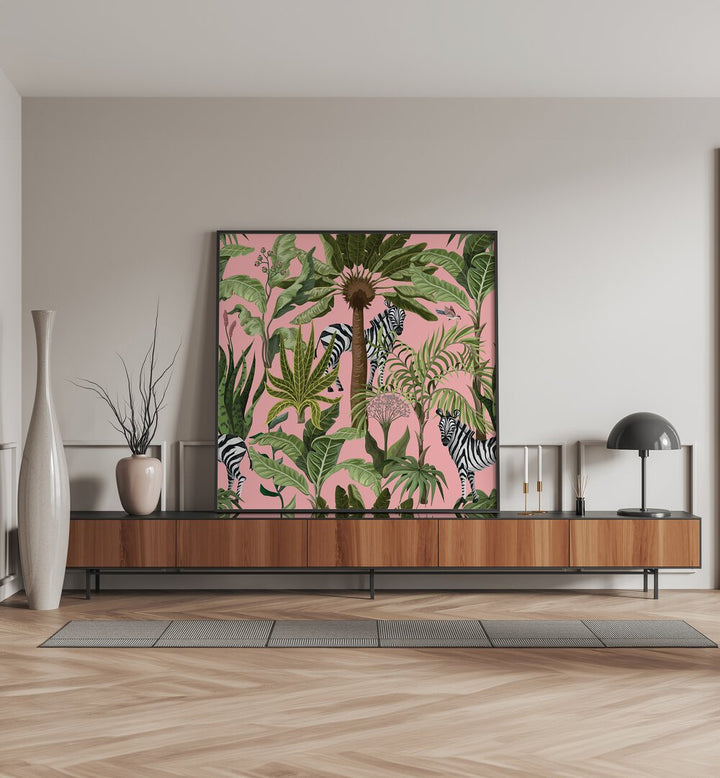 Vibrant ROAMING WITH ZEBRAS, ANIMAL PAINTINGS add a wild touch to modern decor, showcasing nature's beauty.