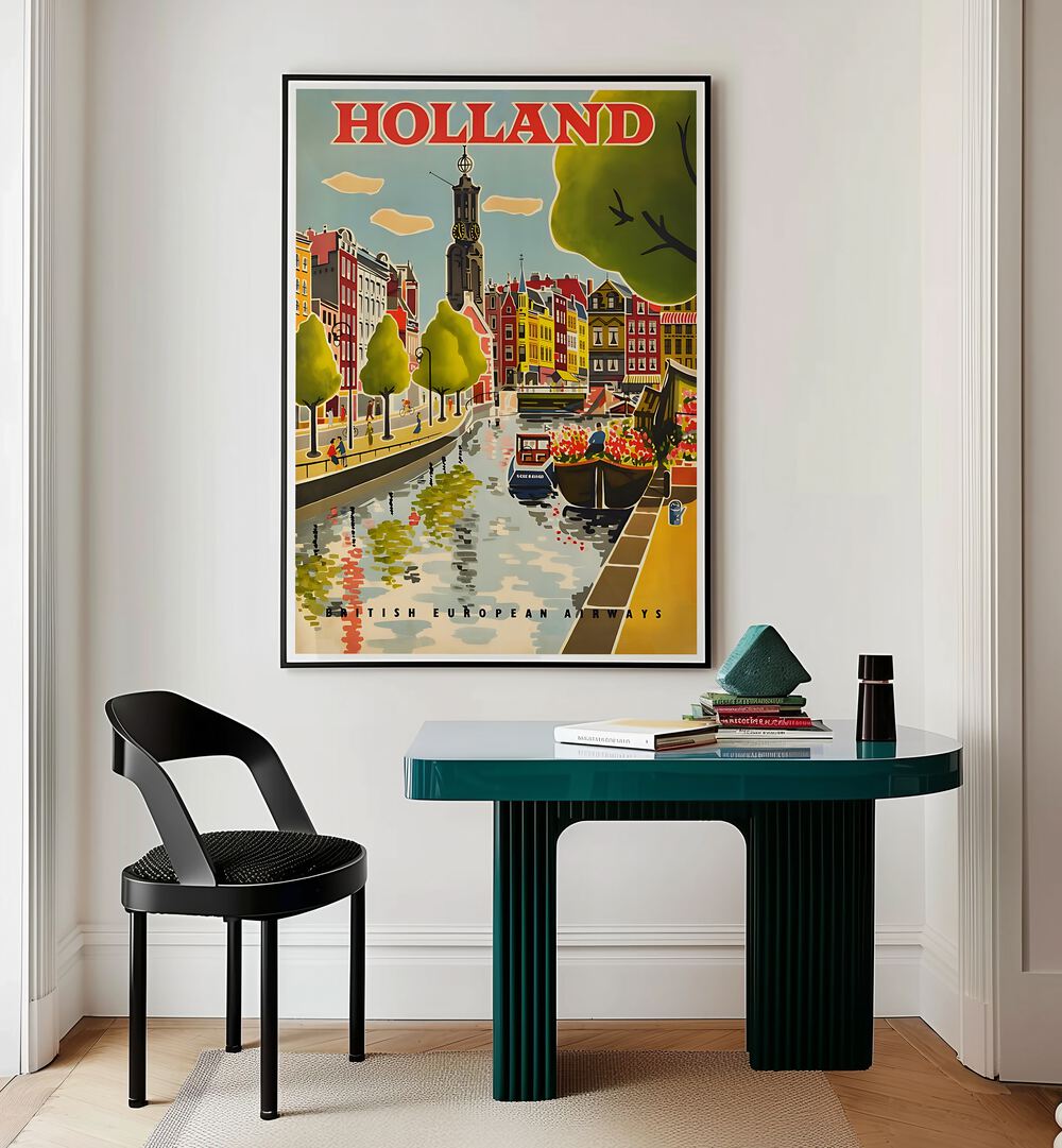 Explore the beauty of the Netherlands with HOLLAND I, VINTAGE TRAVEL POSTERS, featuring iconic landscapes and charm.
