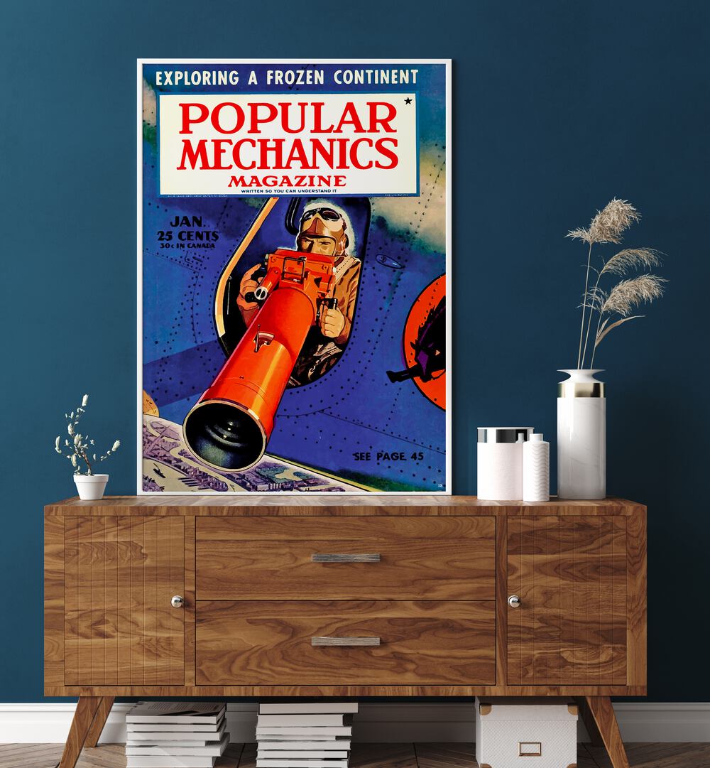 Explore the retro charm of POPLUAR MECHANICS, VINTAGE TRAVEL POSTERS, perfect for stylish home decor.