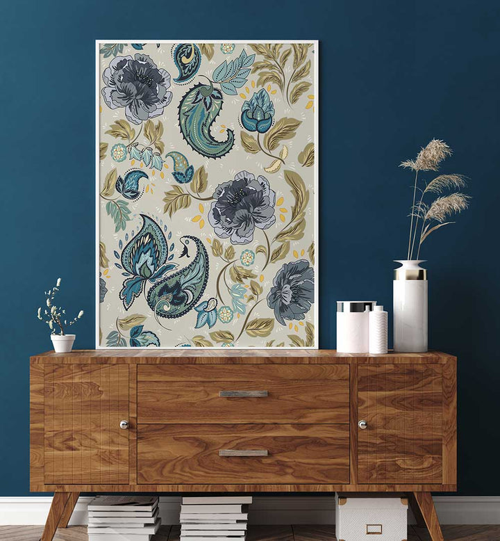 Transform your space with the HAZY BLUE PATTERN, PATTERN ART PRINTS featuring intricate designs and soothing blue tones.