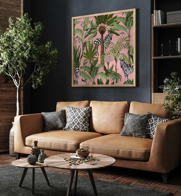 Colorful “ROAMING WITH ZEBRAS, ANIMAL PAINTINGS” artwork adds vibrant wildlife charm to modern living spaces.