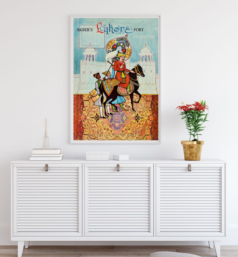 Colorful LAHORE II, VINTAGE TRAVEL POSTERS showcasing Lahore's rich heritage, perfect for enhancing any wall decor.