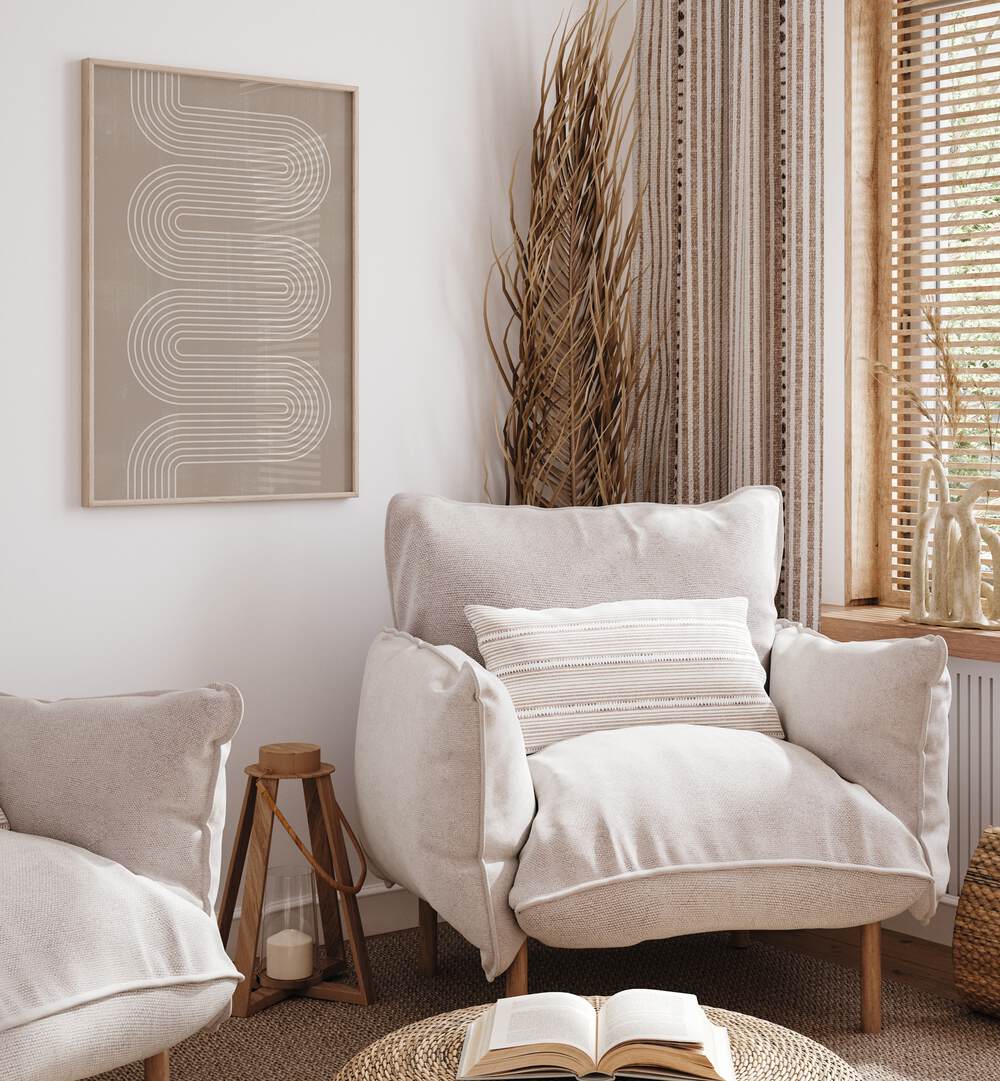 Minimal Simple Arch III, Boho Art Paintings, enhances modern decor with its elegant design by The Miuus Studio.