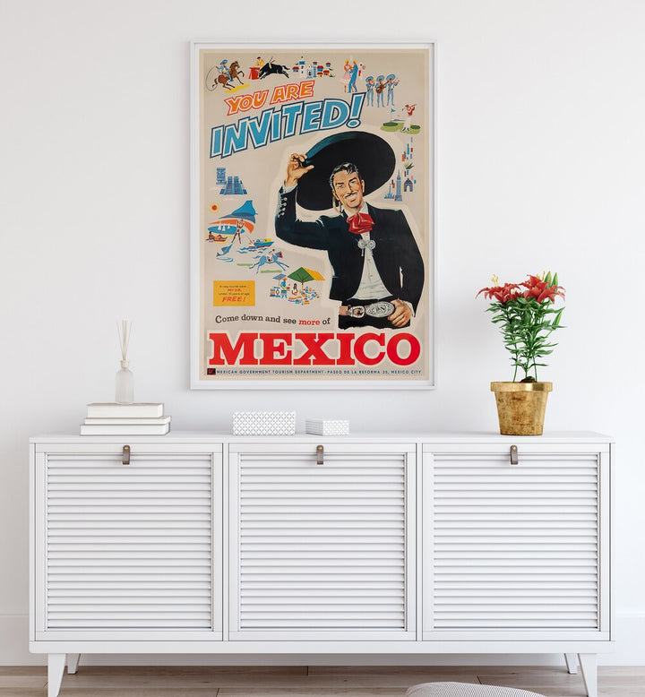 Vibrant MEXICO I, VINTAGE TRAVEL POSTERS showcasing cultural heritage, perfect for home decor and conversation starters.