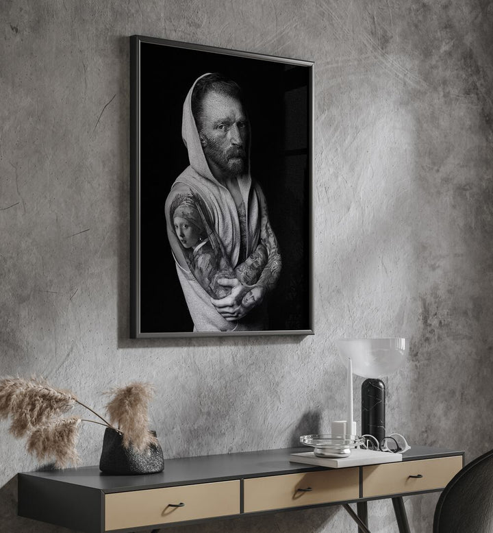 Stylish Van Gogh Tattoo, Altered Art Prints on display, merging classic art with modern tattoo aesthetics.