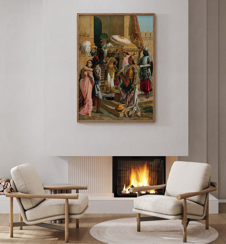 VICTORY OF INDRAJIT , INDIAN ART PAINTINGS