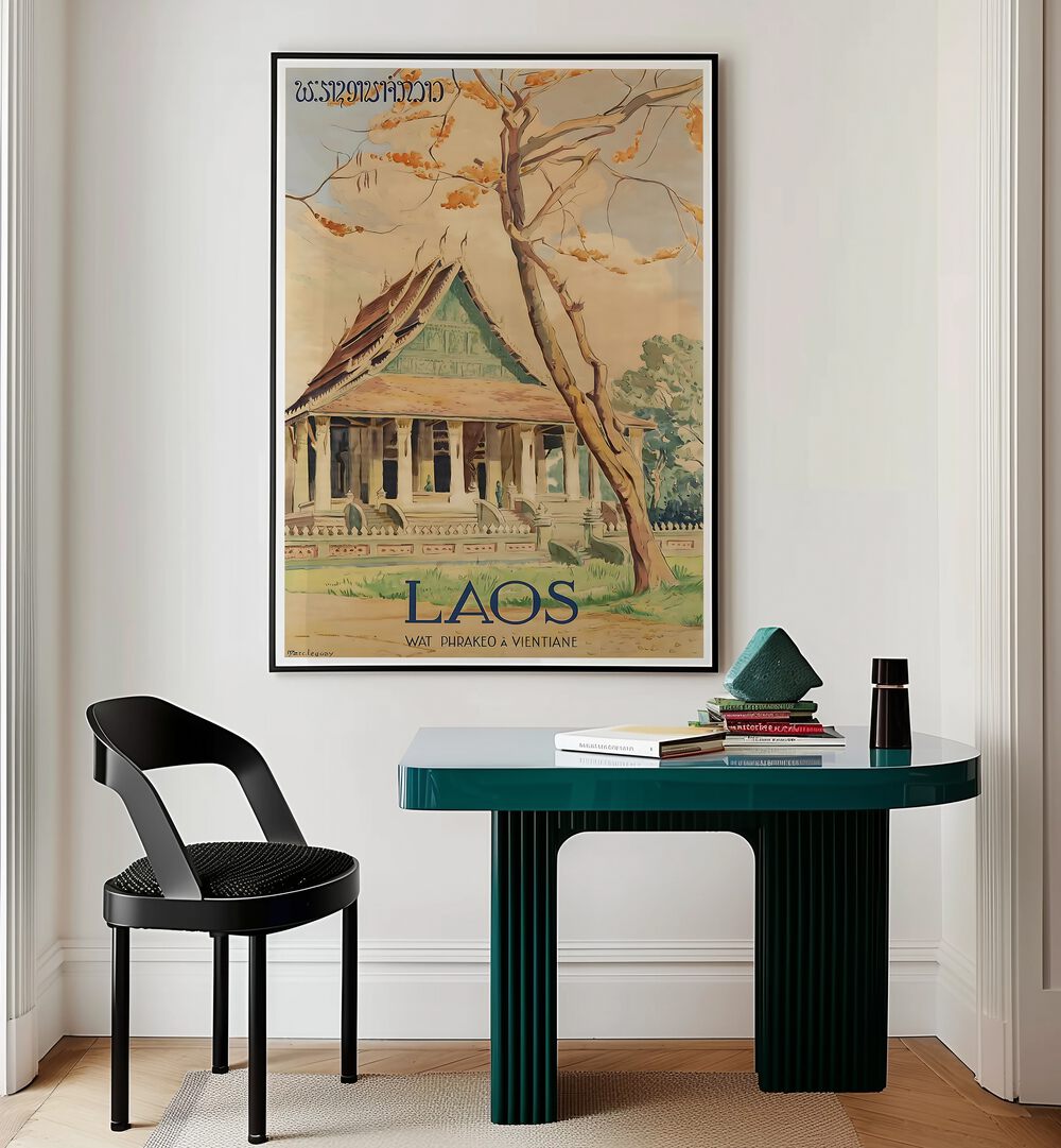 Vintage travel poster showcasing Laos, perfect for decor lovers. Discover LAOS I, VINTAGE TRAVEL POSTERS today!