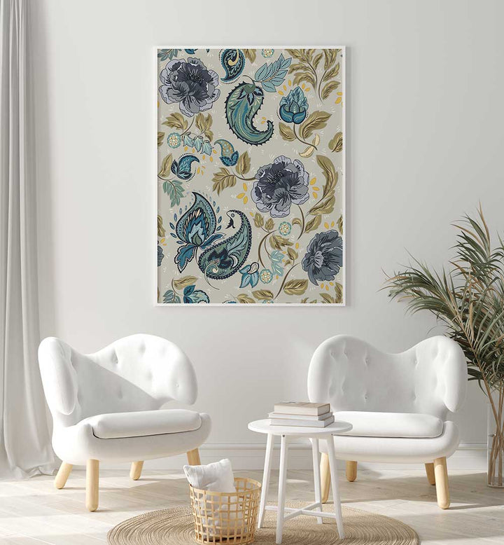 Transform your space with the HAZY BLUE PATTERN, PATTERN ART PRINTS featuring intricate designs and soothing blues.