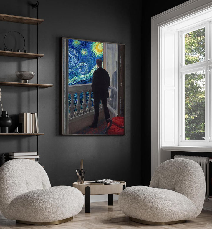 Experience cosmic wonder with the STARRY NIGHT VIEW, ALTERED ART PRINTS by DIKHOTOMY, enhancing any space beautifully.