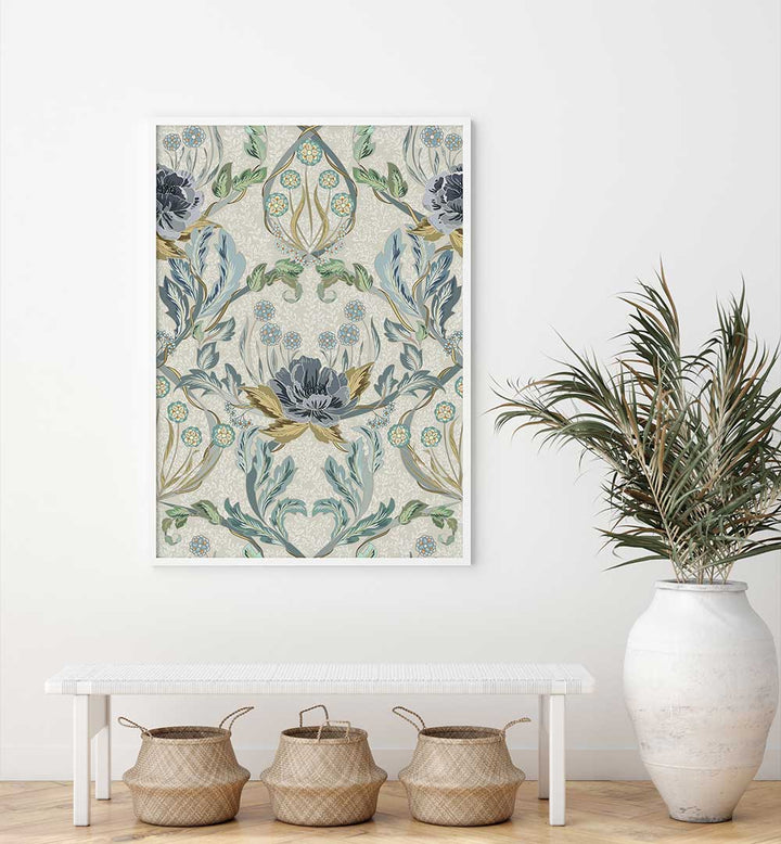 Transform your space with the HAZY BLUE TINTED PATTERN, PATTERN ART PRINTS featuring intricate designs and modern flair.
