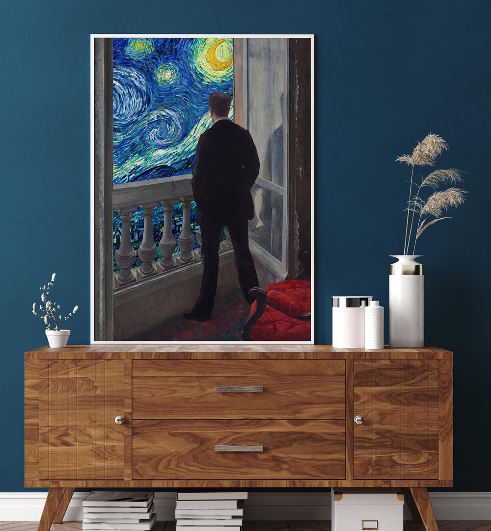 Transform your space with the STARRY NIGHT VIEW, ALTERED ART PRINTS by DIKHOTOMY, capturing cosmic wonder and beauty.