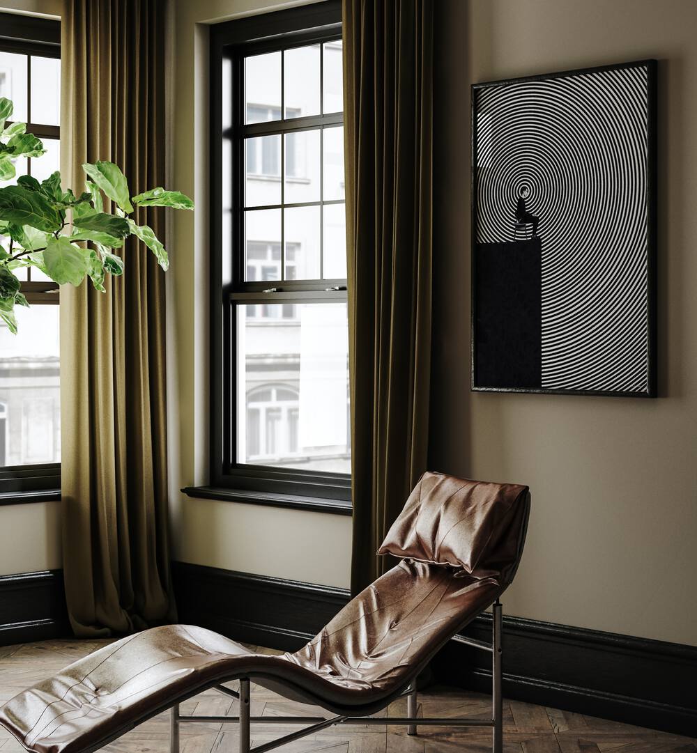 Transform your space with Underdott's HYPNOSIS, GEOMETRIC ART PRINTS, creating a mesmerizing focal point.