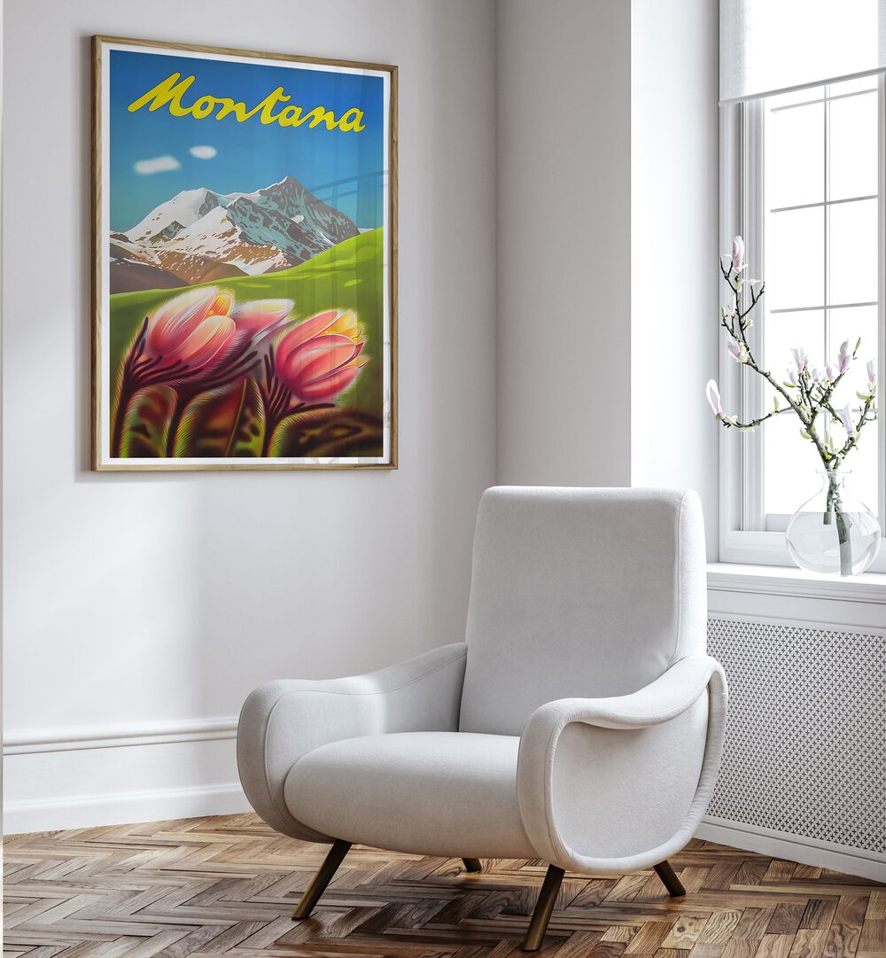 Stunning MONTANA, VINTAGE TRAVEL POSTERS showcasing vibrant landscapes, perfect for enhancing your living space.