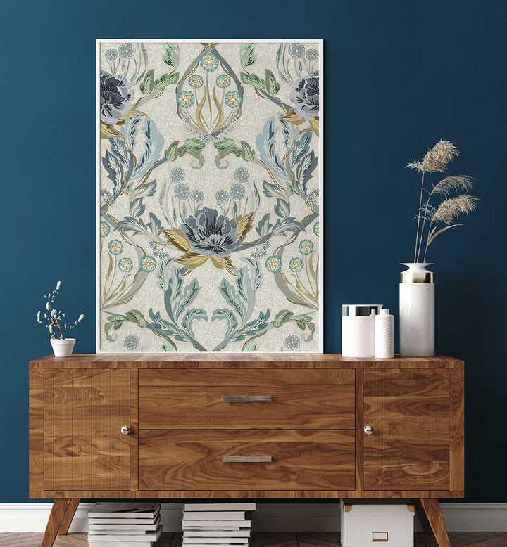 Transform your space with the HAZY BLUE TINTED PATTERN, PATTERN ART PRINTS, showcasing elegant designs and colors.