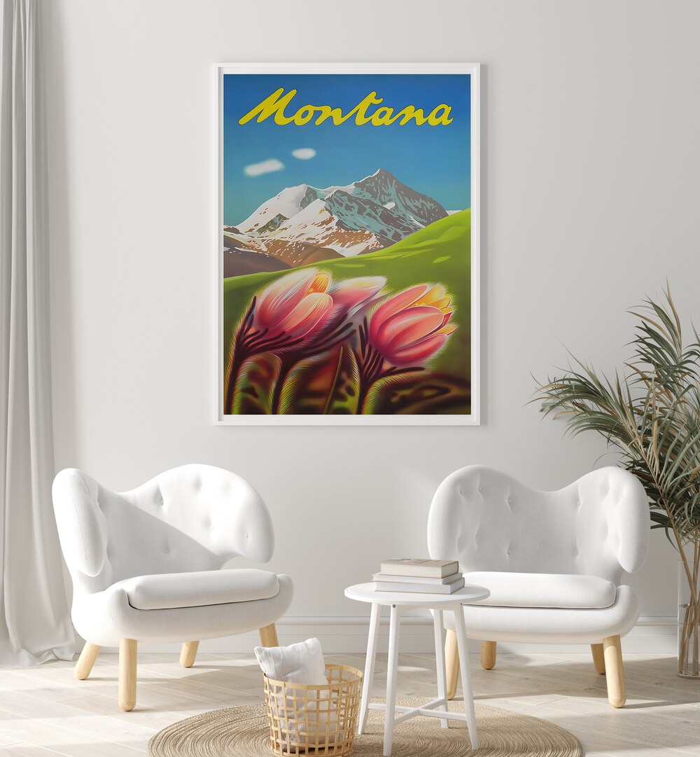 Stylish MONTANA Vintage Travel Posters showcase vibrant landscapes, perfect for enhancing your home décor.