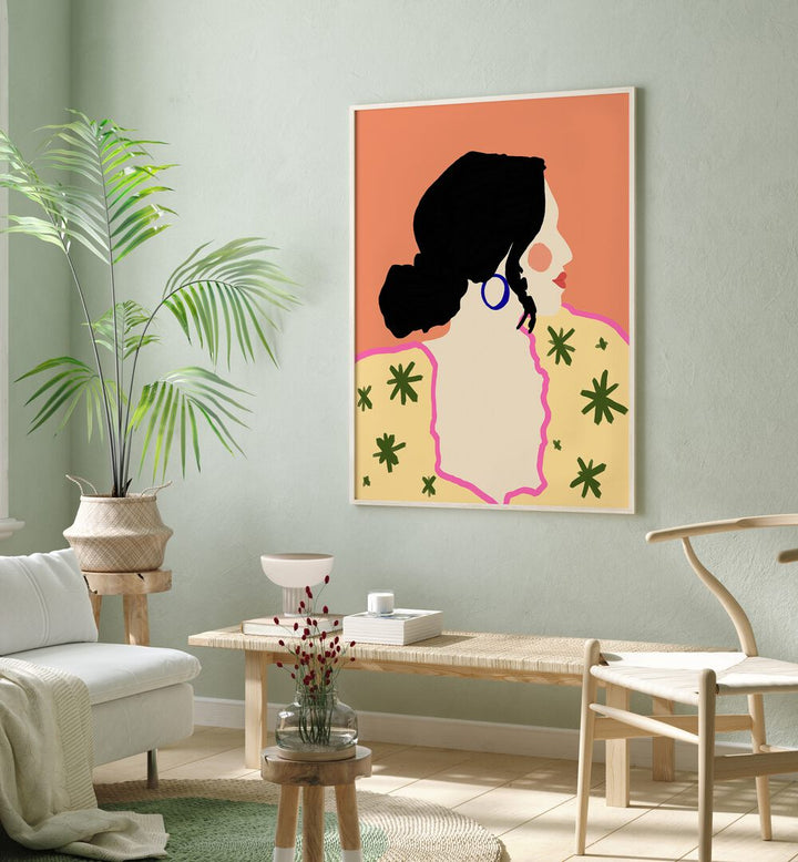 Colorful PROFILE , PORTRAITS artwork by Uma Gokhale, celebrating femininity and strength in contemporary illustration.