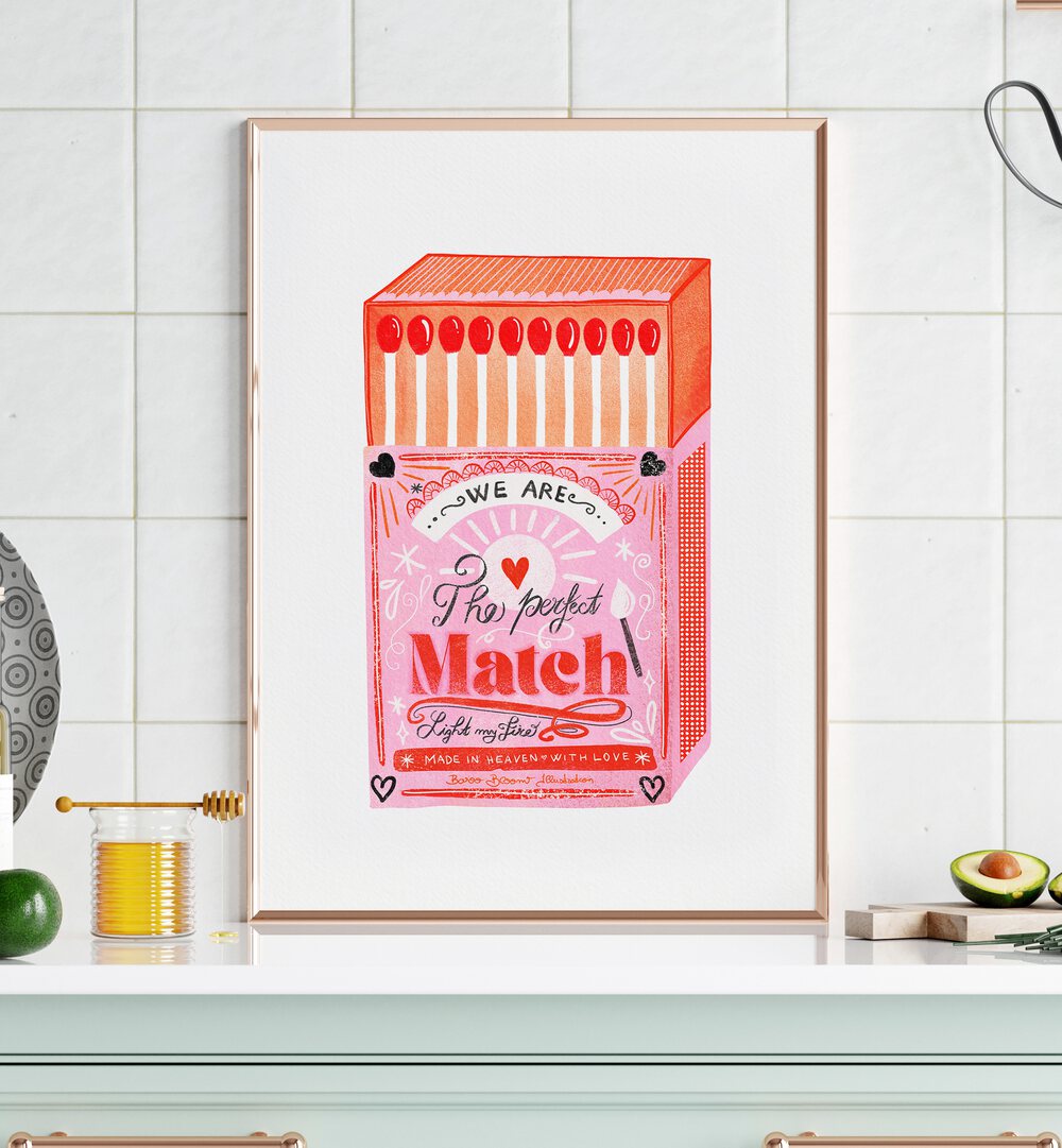 Stylish MATCH BOX, FASHION POSTERS by Baroo Bloom adds creativity and elegance to your living space.