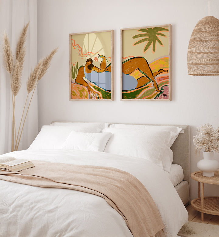 THE GOLDEN AFTERNOON , SET OF 2 PAINTINGS