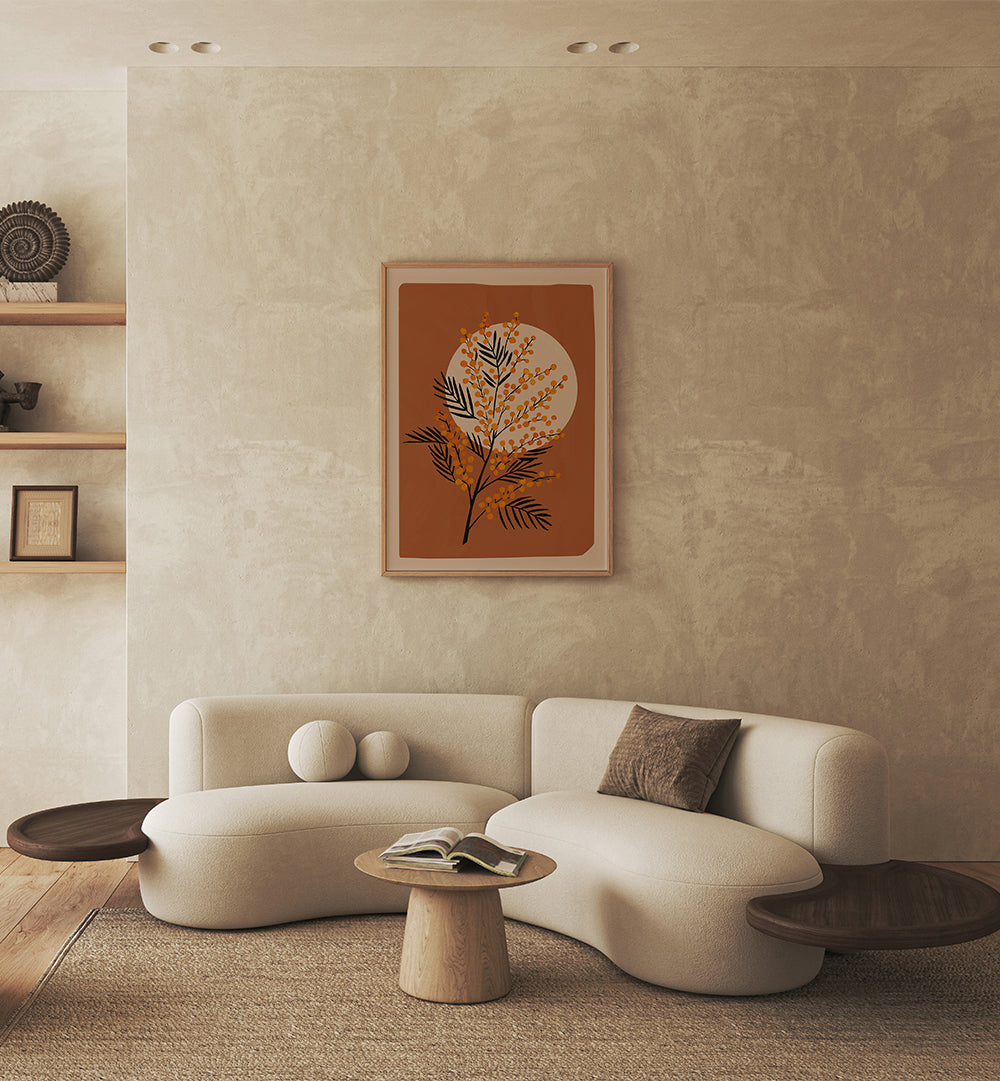 THE MIMOSA I , FLORAL FLOWER PAINTINGS