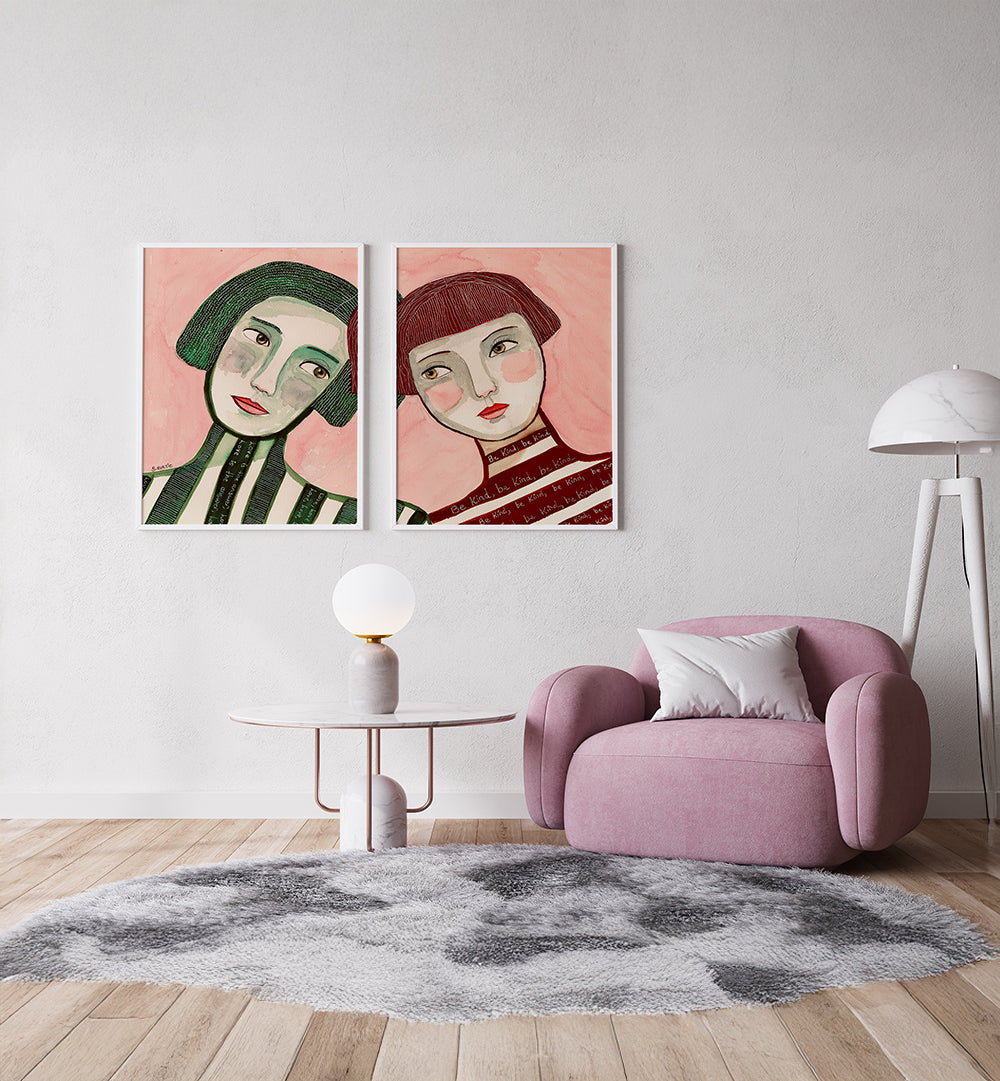 THE SILENT BOND , SET OF 2 PAINTINGS