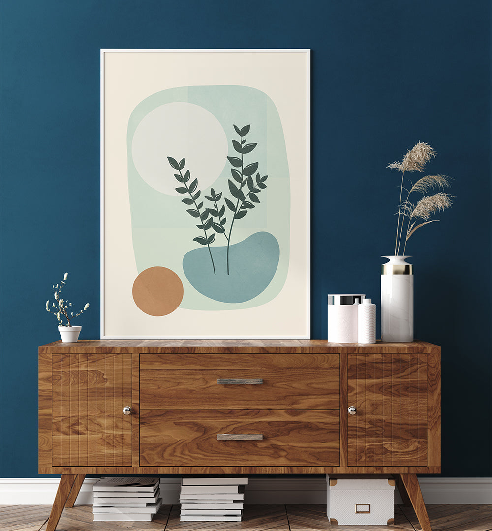 AZZURRO SHAPES III , BOHO ART PAINTINGS