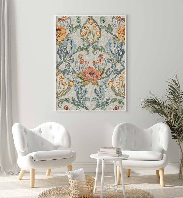 Captivating ANTIQUE PATTERN IV, PATTERN ART PRINTS, enhancing modern decor with timeless floral motifs.