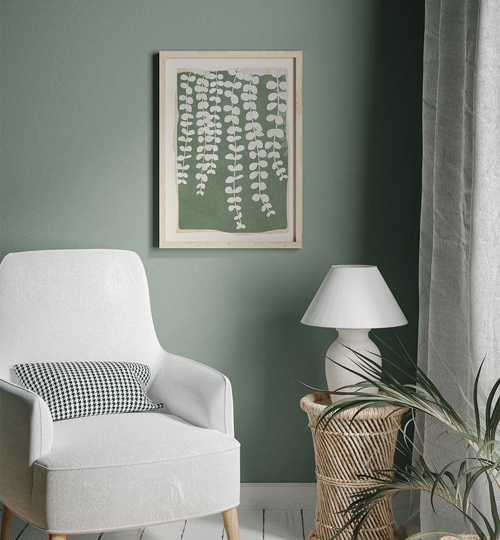 MINIMAL ABSTRACT LEAVES II , FLORAL FLOWER PAINTINGS