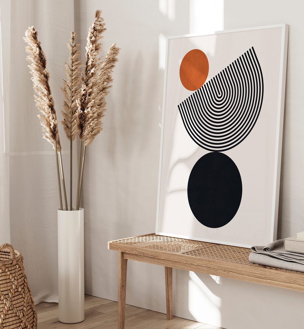 Stylish living room featuring BALANCE II, BOHO ART PAINTINGS, enhancing tranquility and harmony in your space.