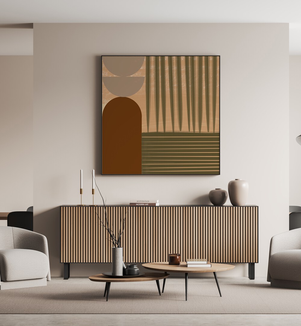 Transform your space with FALL GEOMETRIC, BOHO ART PRINTINGS by Nilesh Kulkarni, enhancing elegance in every room.