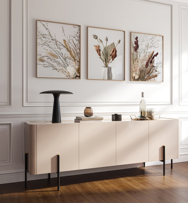 Enhance your decor with the WHISPERING FIELDS SET, SET OF 3 PAINTINGS, showcasing serene botanical art.