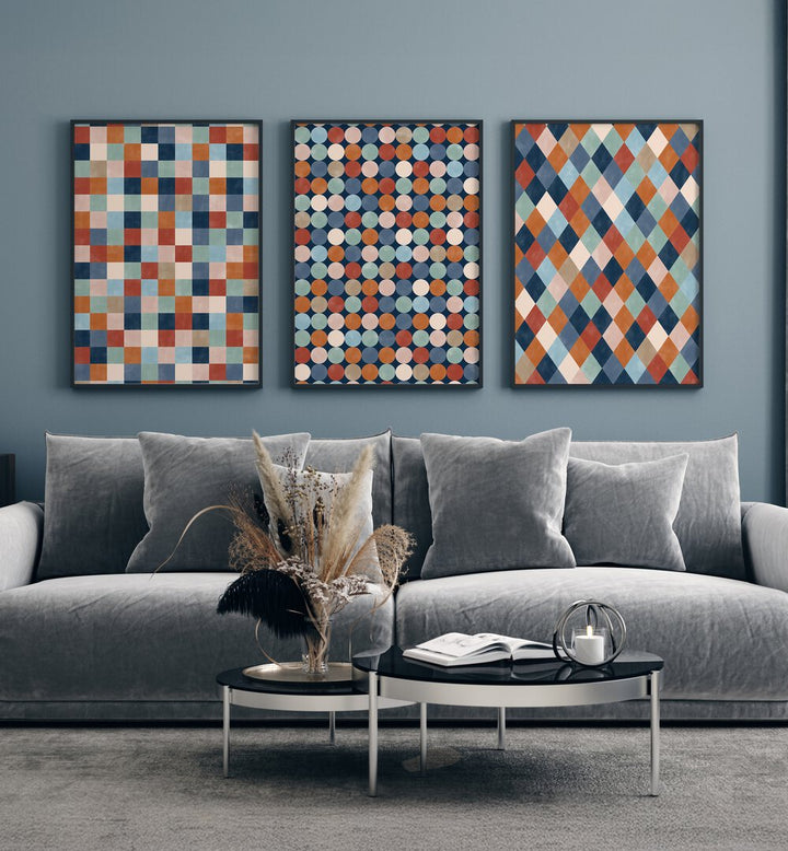 Decorate your home with the VERDANT TRANQUILITY SET, SET OF 3 PAINTINGS, showcasing vibrant greens and calming designs.