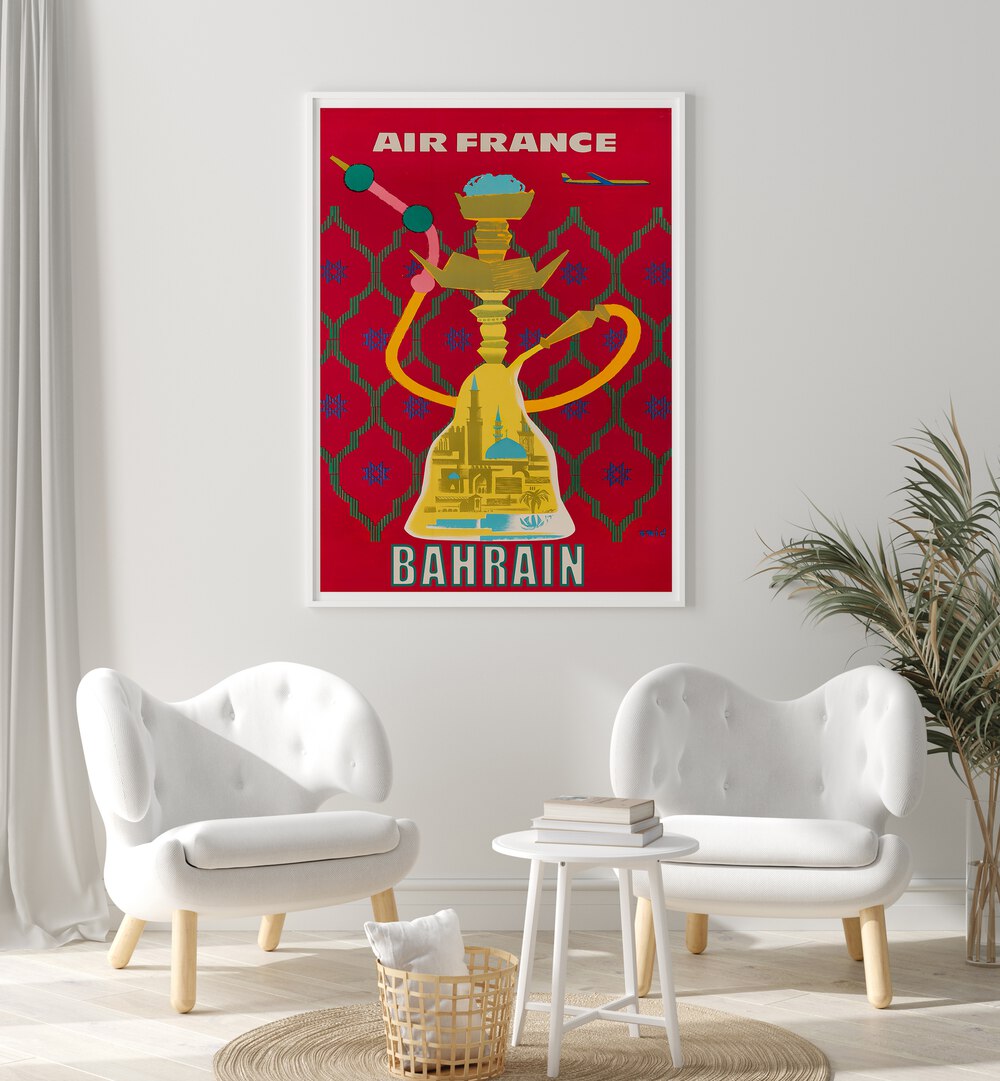 AIR FRANCE Vintage Travel Posters showcase the elegance of aviation with stunning art inspired by Bahrain.