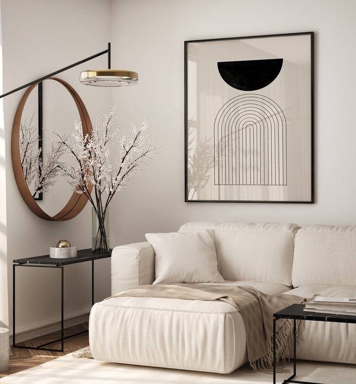 Stylish living room featuring BAB I, BOHO ART PAINTINGS from The Miuus Studio, perfect for modern decor.