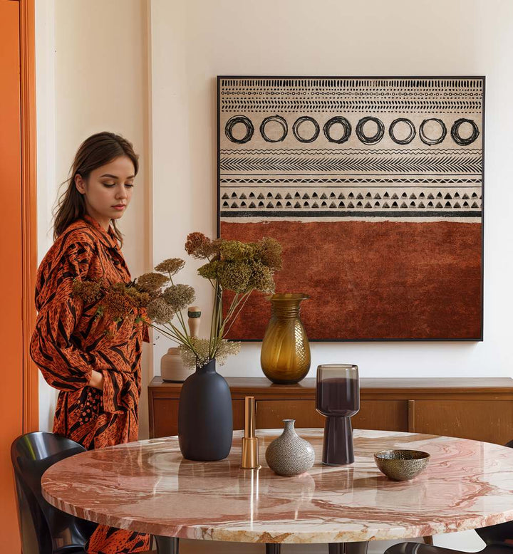 KILIM KIREMIT, BOHO ART PAINTINGS enhance any space, showcasing modern artistry by Emel Tunaboylu.