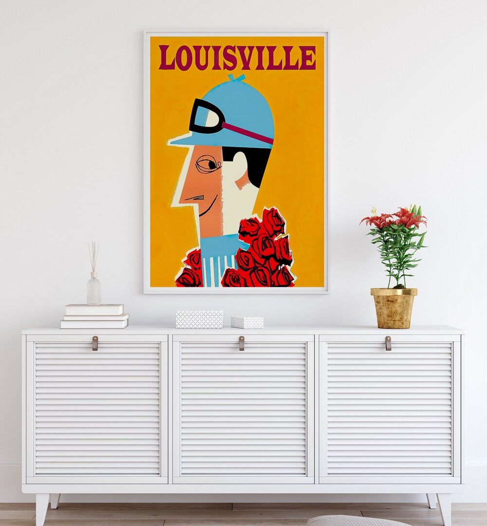 Colorful LOUISVILLE, VINTAGE TRAVEL POSTERS featuring a retro design showcasing the city's charm and culture.
