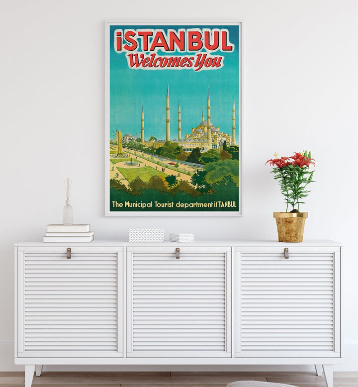 ISTANBUL, VINTAGE TRAVEL POSTERS showcase the city's stunning architecture and rich culture in a vibrant design.