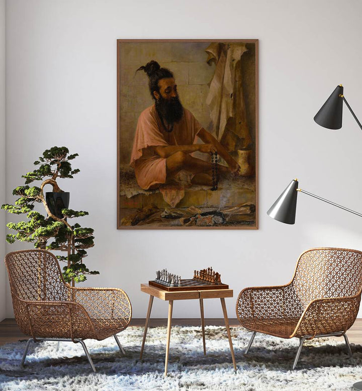 VISHVAMITRA MEDITATION , INDIAN ART PAINTINGS