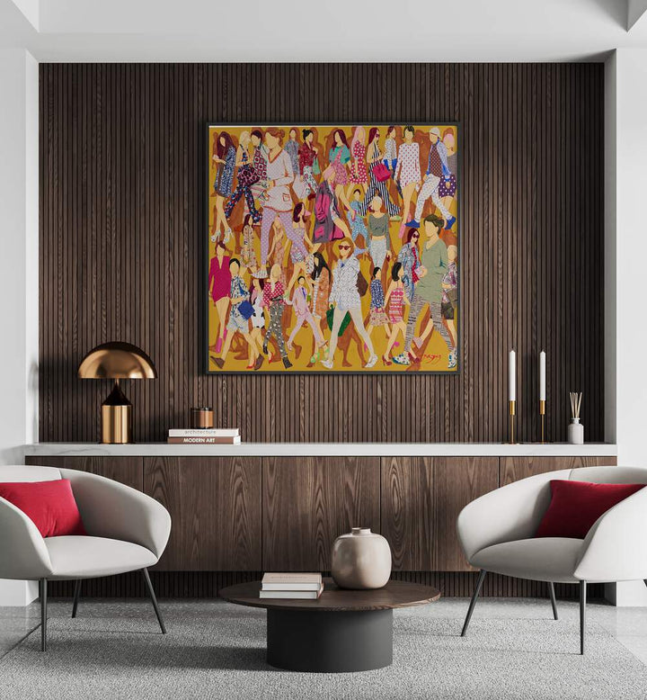Vibrant CITIZEN, FASHION POSTERS showcase stylish figures in a modern interior setting. Perfect for fashion lovers.