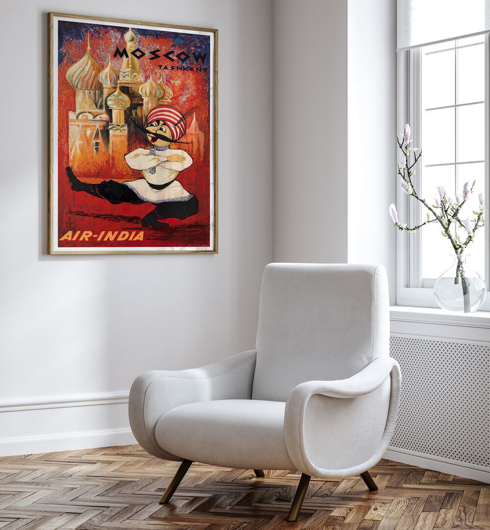 Moscow II Vintage Travel Posters showcase vibrant artwork featuring iconic landmarks, perfect for nostalgic decor.